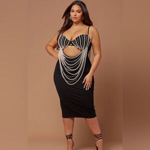 Pearl-Embellished Dress Sz.L